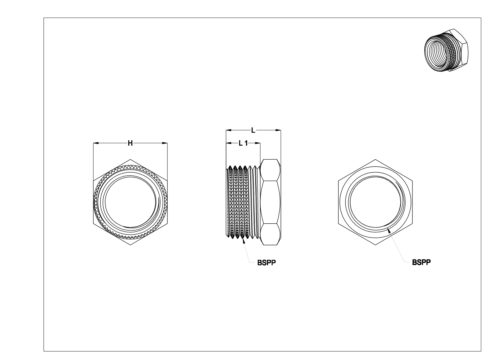 JEJBNBDD Racores roscados de latón para media presión cad drawing