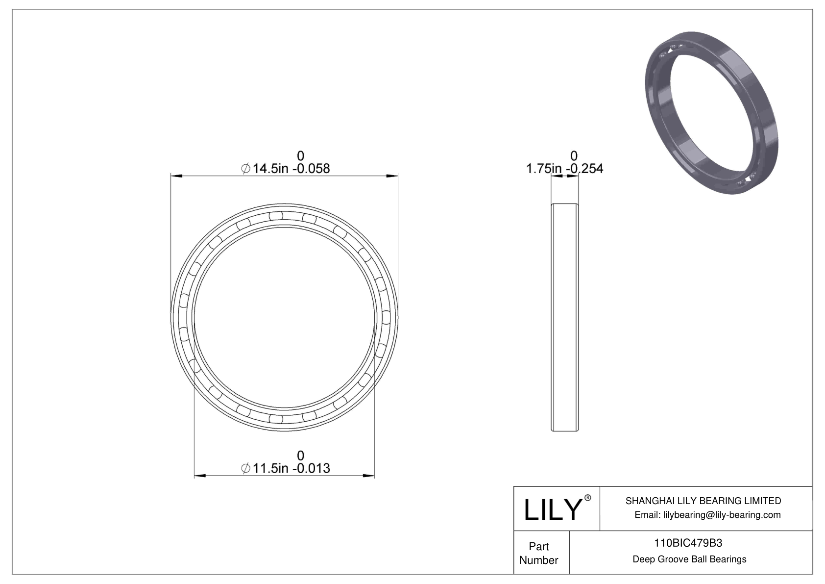 110BIC479B3 Fafnir Large Imperial Ball Bearings (XLS, BIC) cad drawing