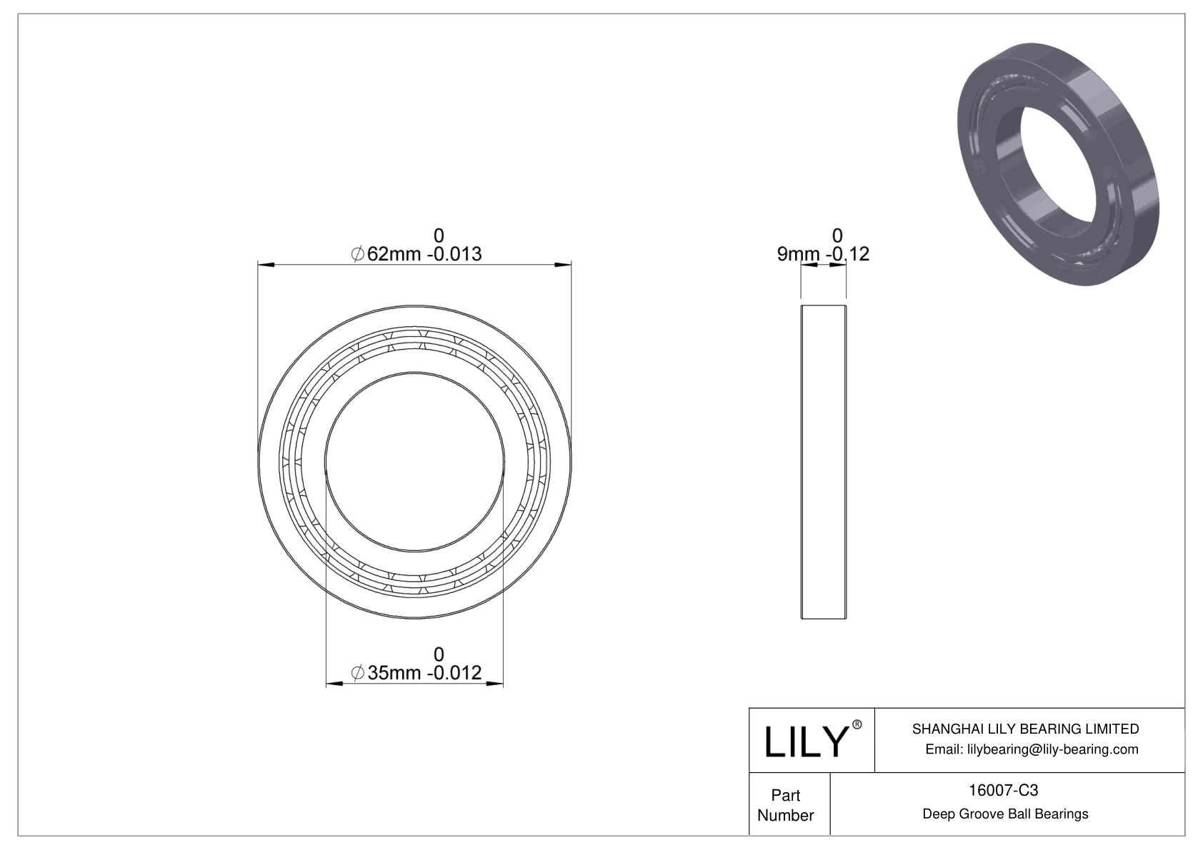 16007-C3 窄截面球轴承（16000、16100） cad drawing