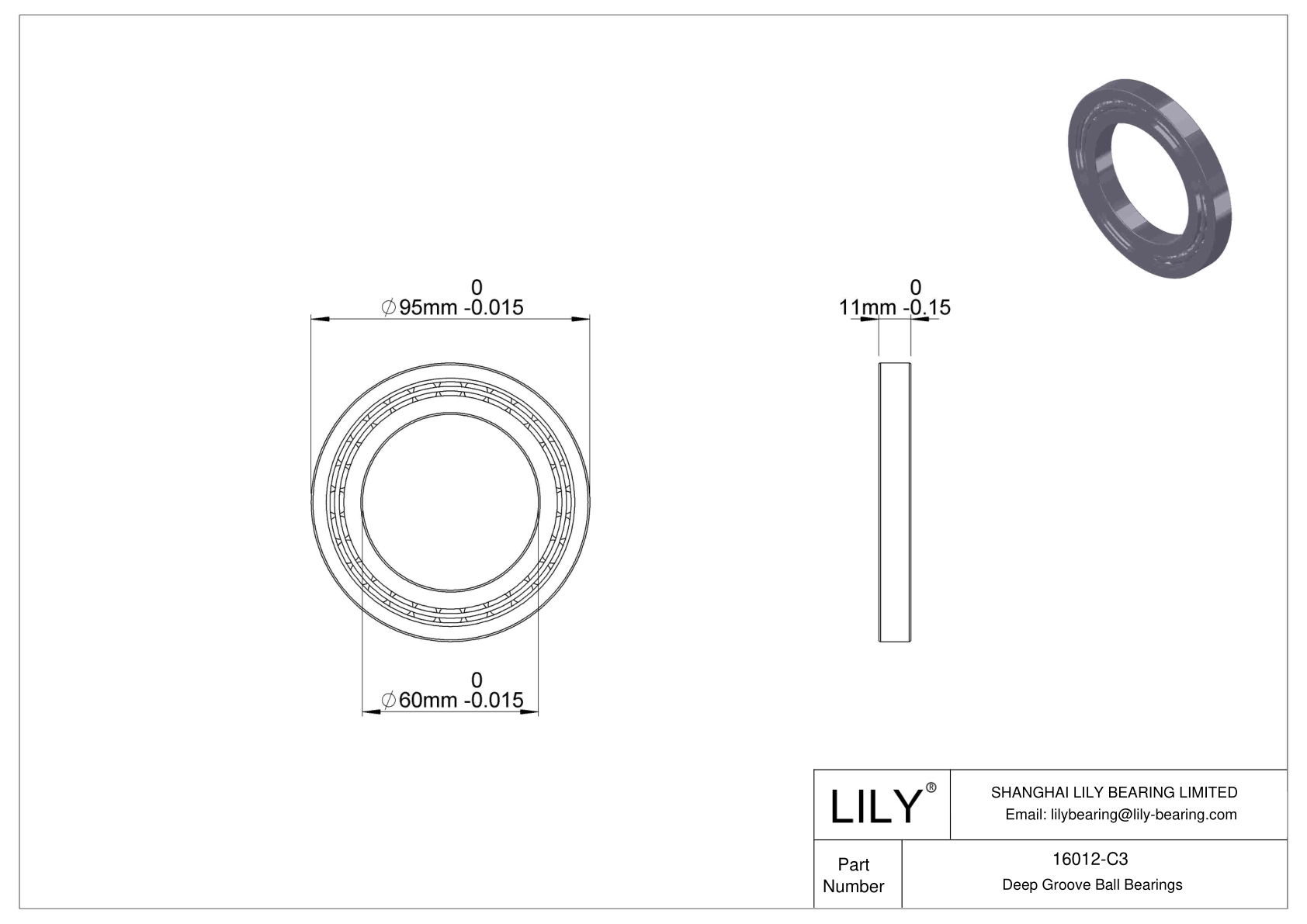 16012-C3 High-Temperature Bearing cad drawing