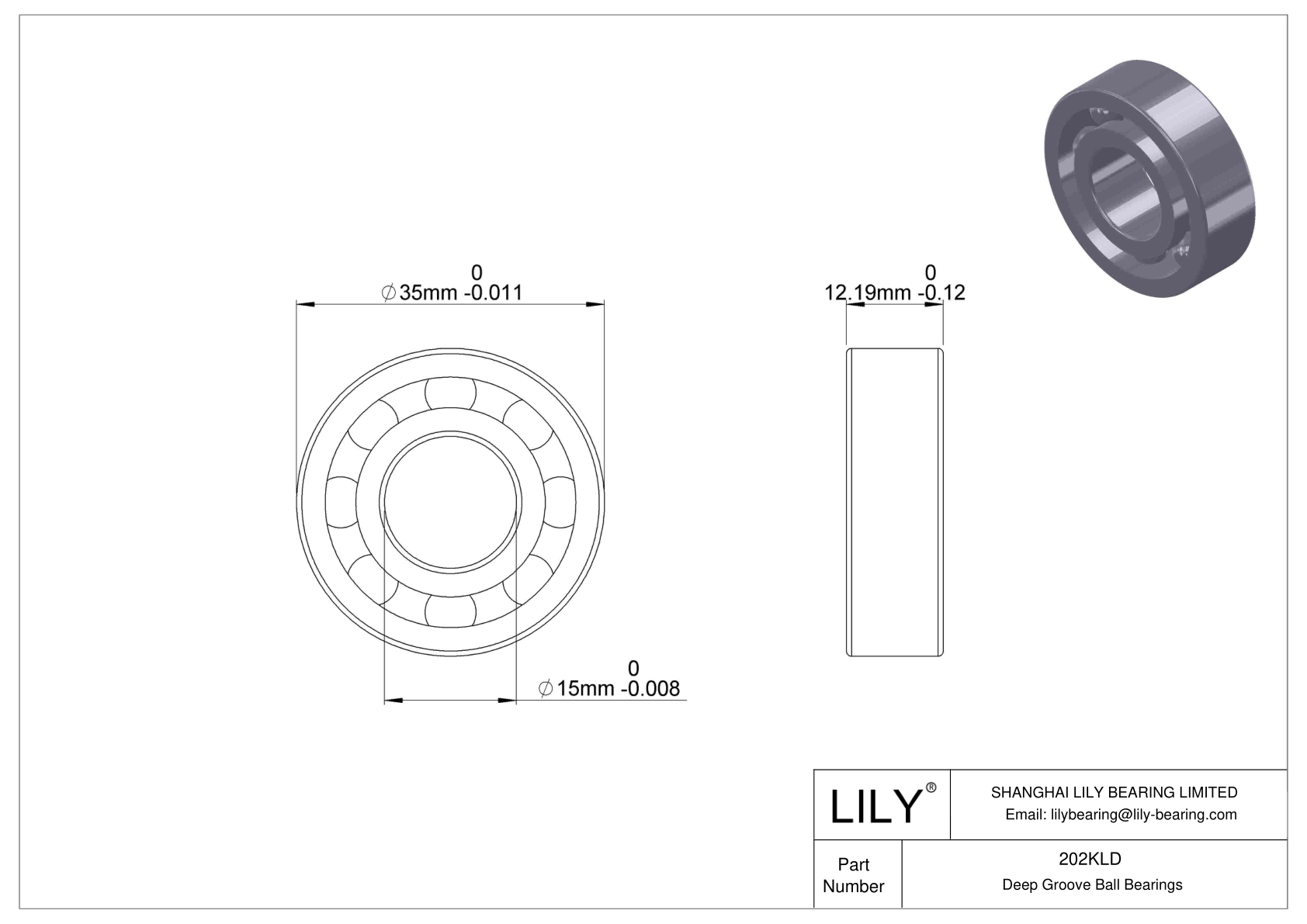 202KLD 法弗尼尔深沟球轴承（9100K、200K、300K） cad drawing