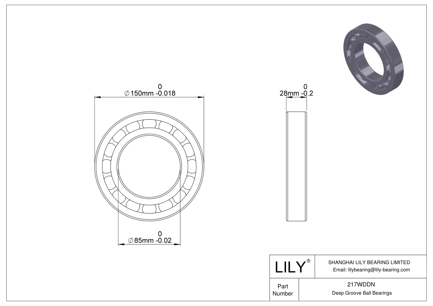 217WDDN 法弗尼尔最大容量球轴承（200W、300W） cad drawing