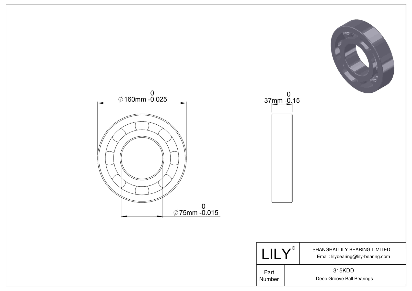 315KDD Rodamientos Fafnir de Bolas de Ranura Profunda (9100K, 200K, 300K) cad drawing