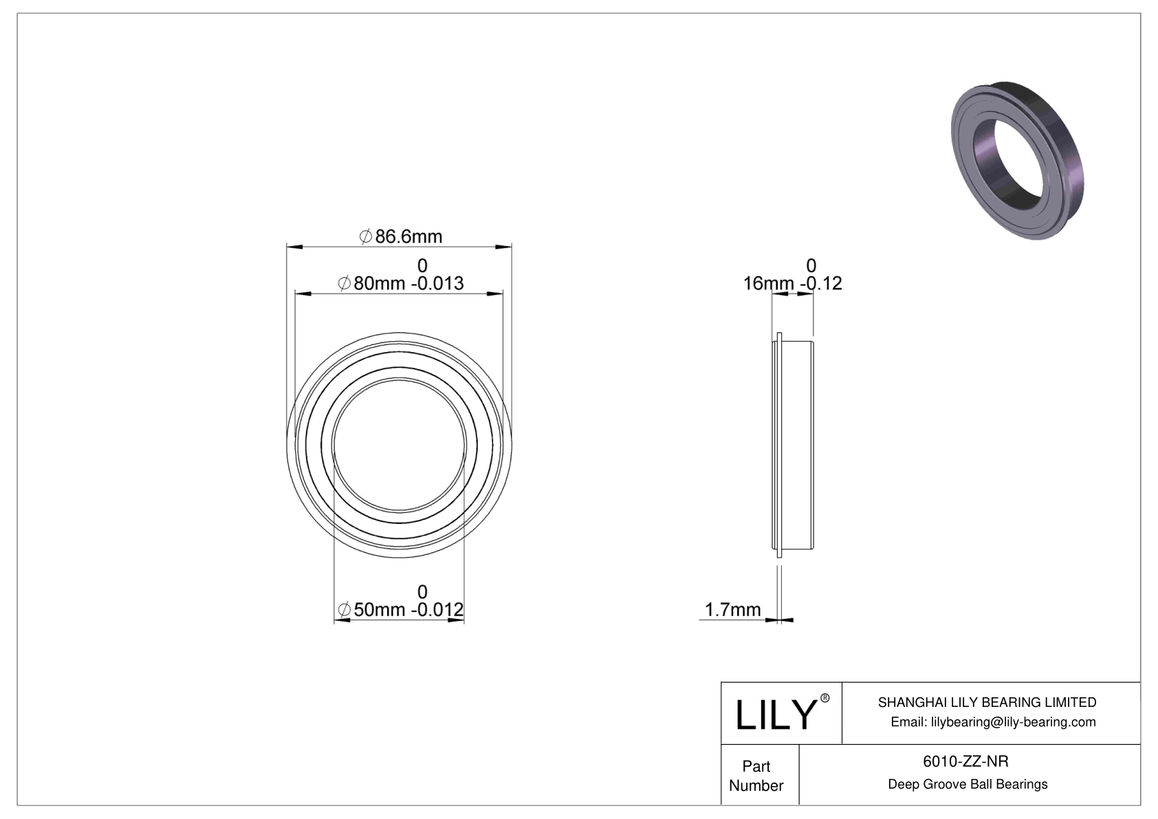 6010-ZZ-NR Rodamientos rígidos a bolas (6000, 6200, 6300, 6400) cad drawing