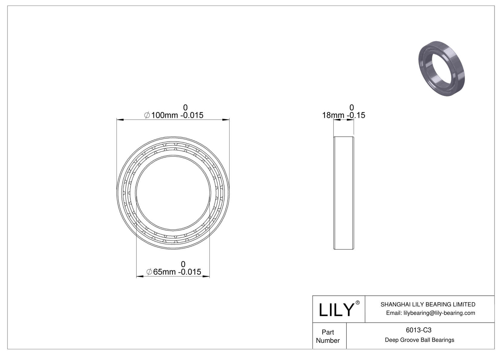 6013-C3 高温轴承 cad drawing