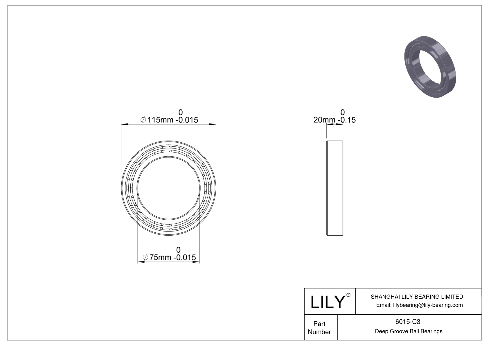 6015-C3 高温轴承 cad drawing