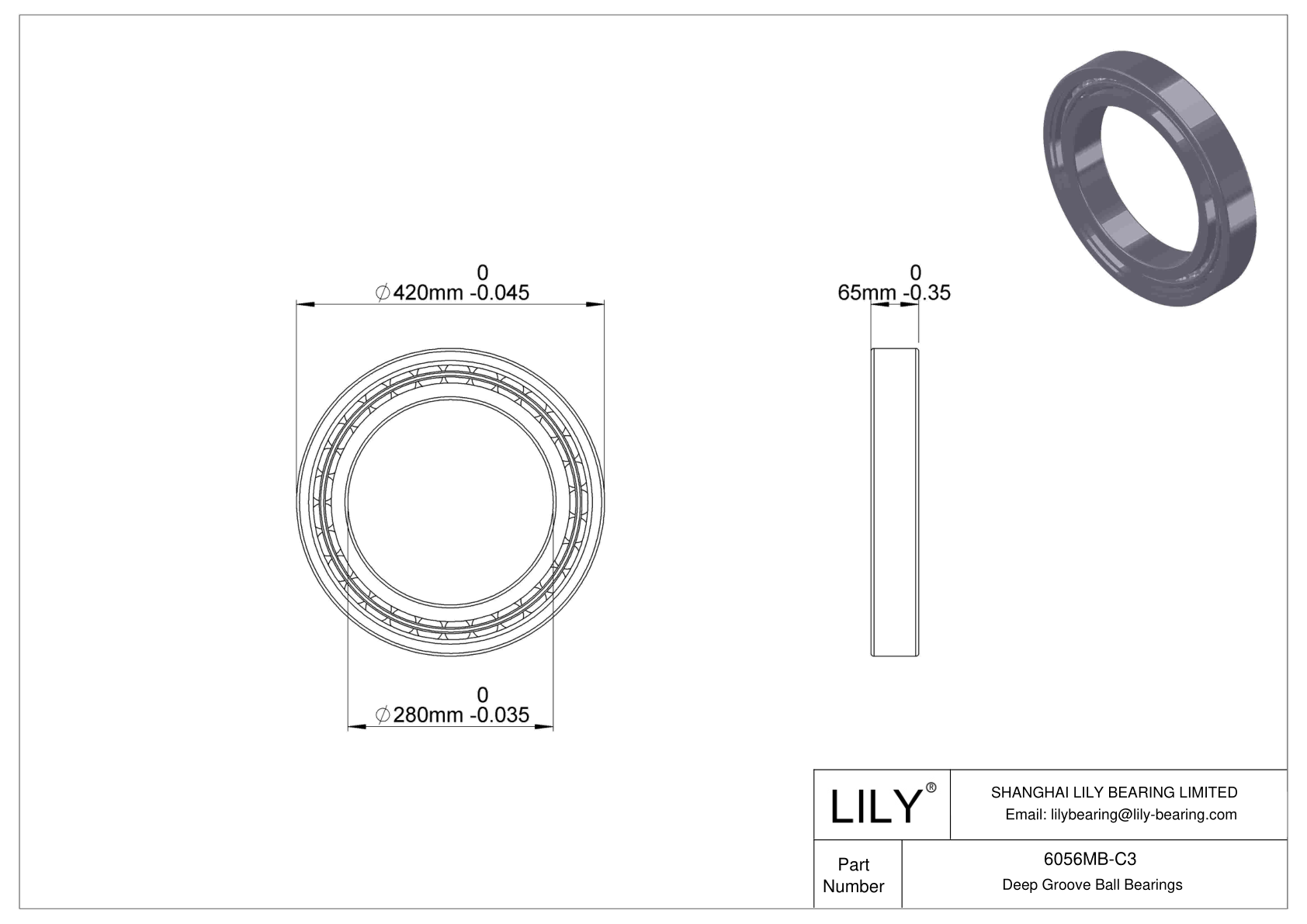 6056MB-C3 深沟球轴承（6000、6200、6300、6400） cad drawing