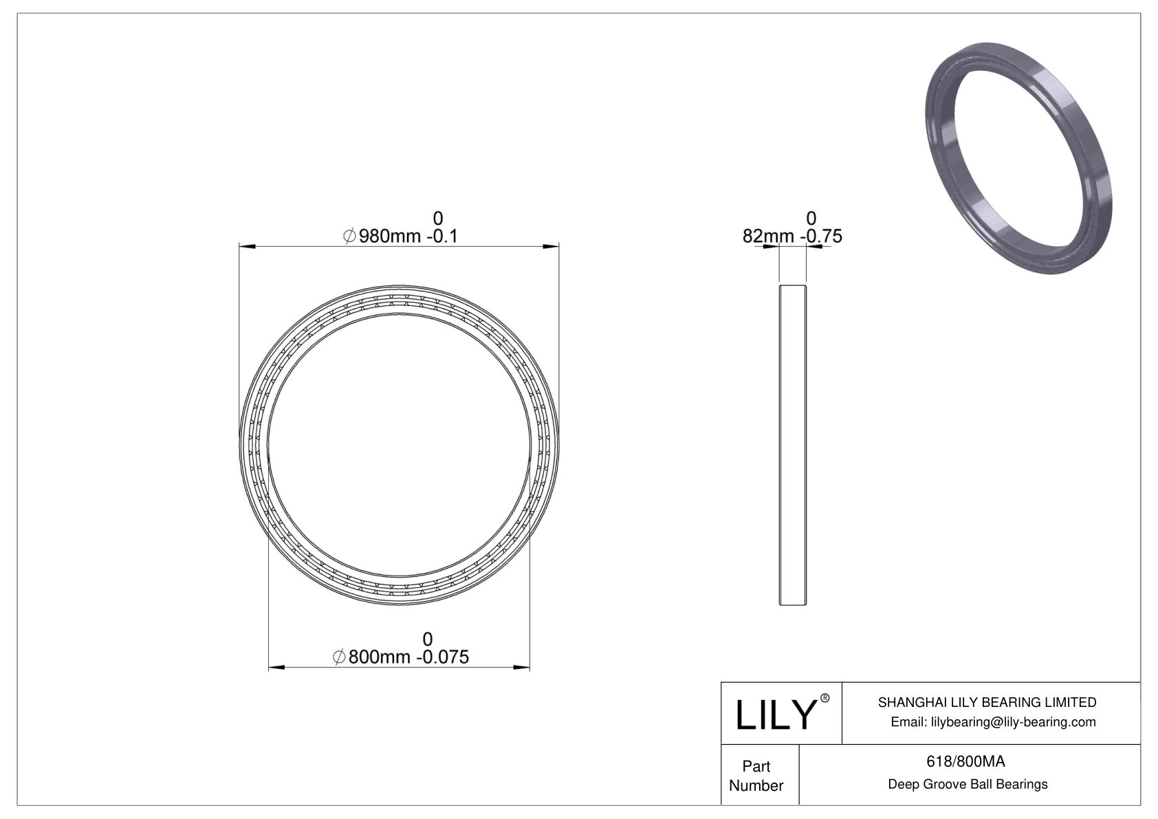 618/800MA Thin Section Ball Bearings (61800, 61900) cad drawing