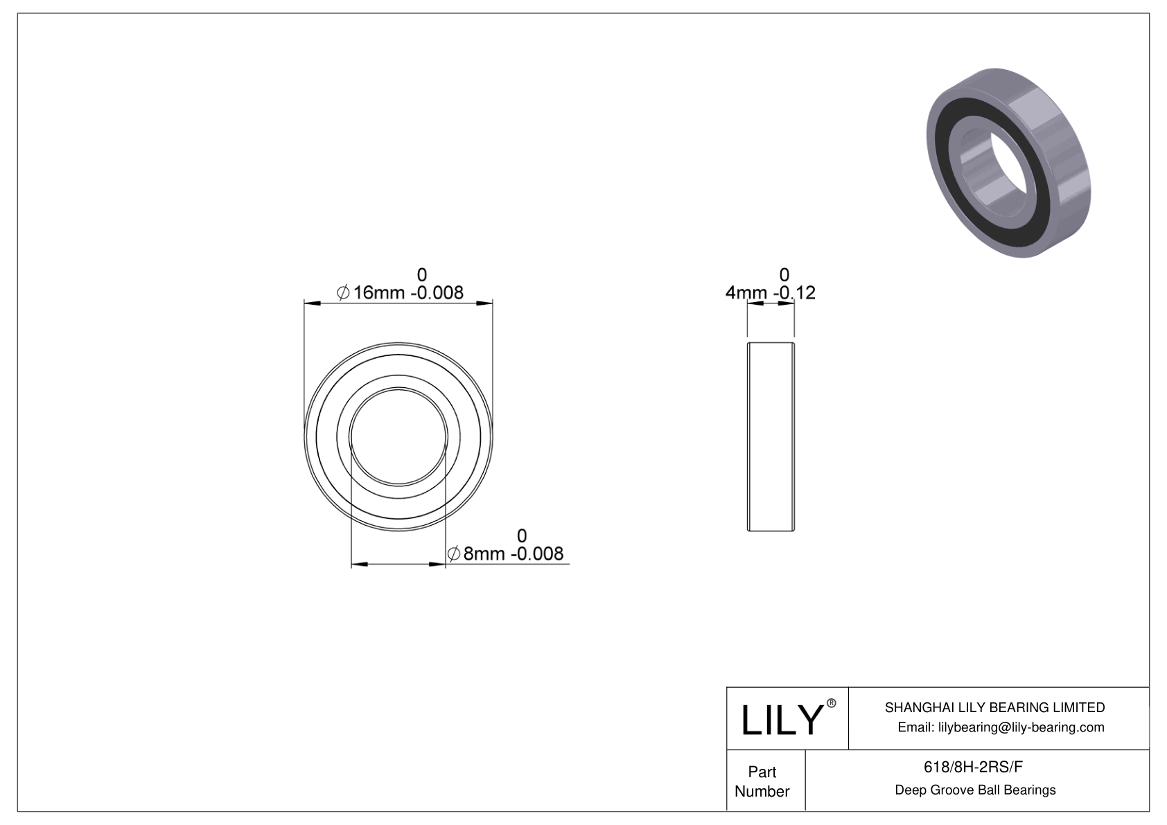 618/8H-2RS/F 耐腐蚀深沟球轴承 cad drawing