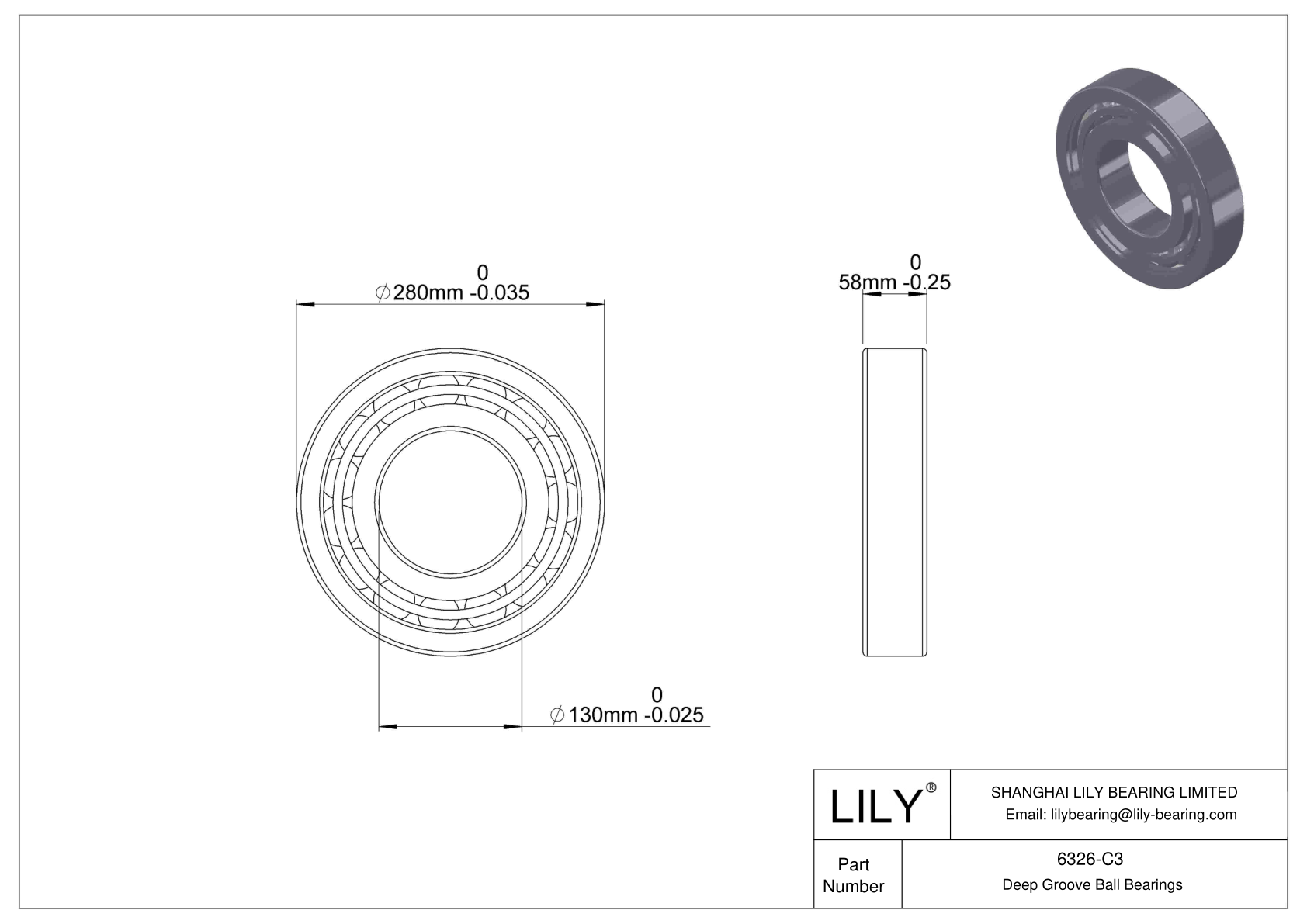 6326-C3 深沟球轴承（6000、6200、6300、6400） cad drawing