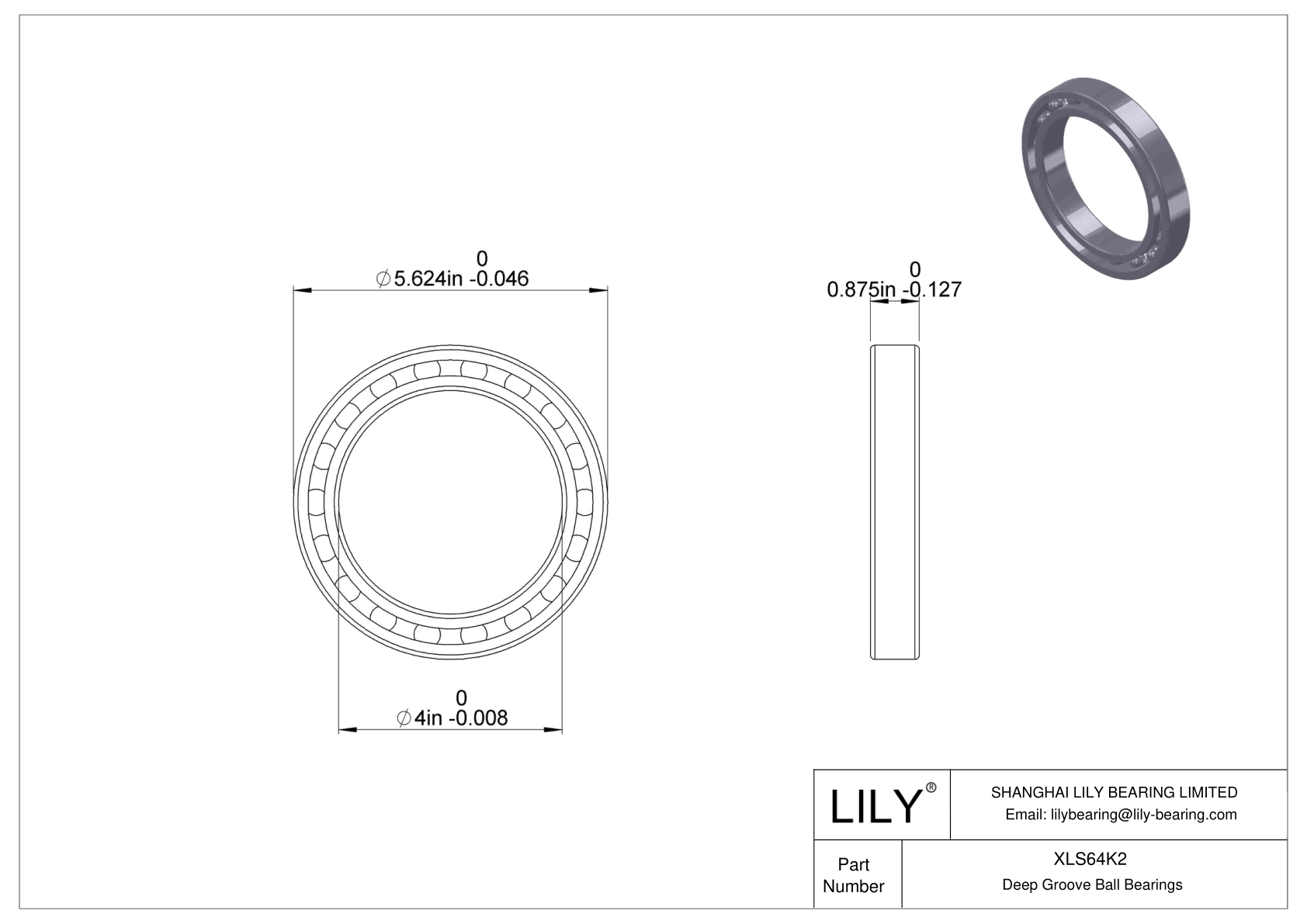 XLS64K2 Rodamientos de bolas grandes imperiales Fafnir (XLS, BIC) cad drawing