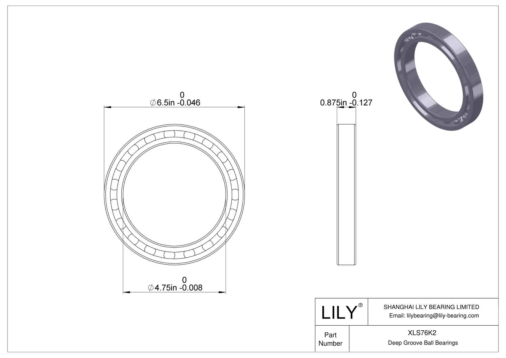 XLS76K2 Fafnir Large Imperial Ball Bearings (XLS, BIC) cad drawing