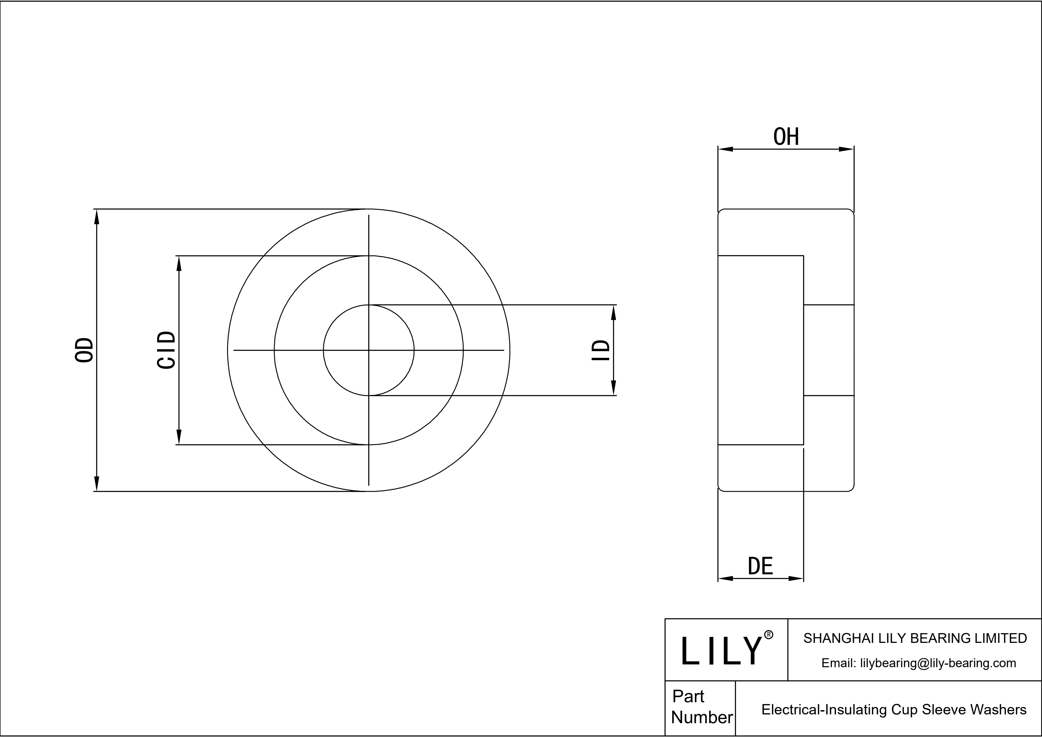 JHCBFABAB Electrical-Insulating Cup Sleeve Washers cad drawing