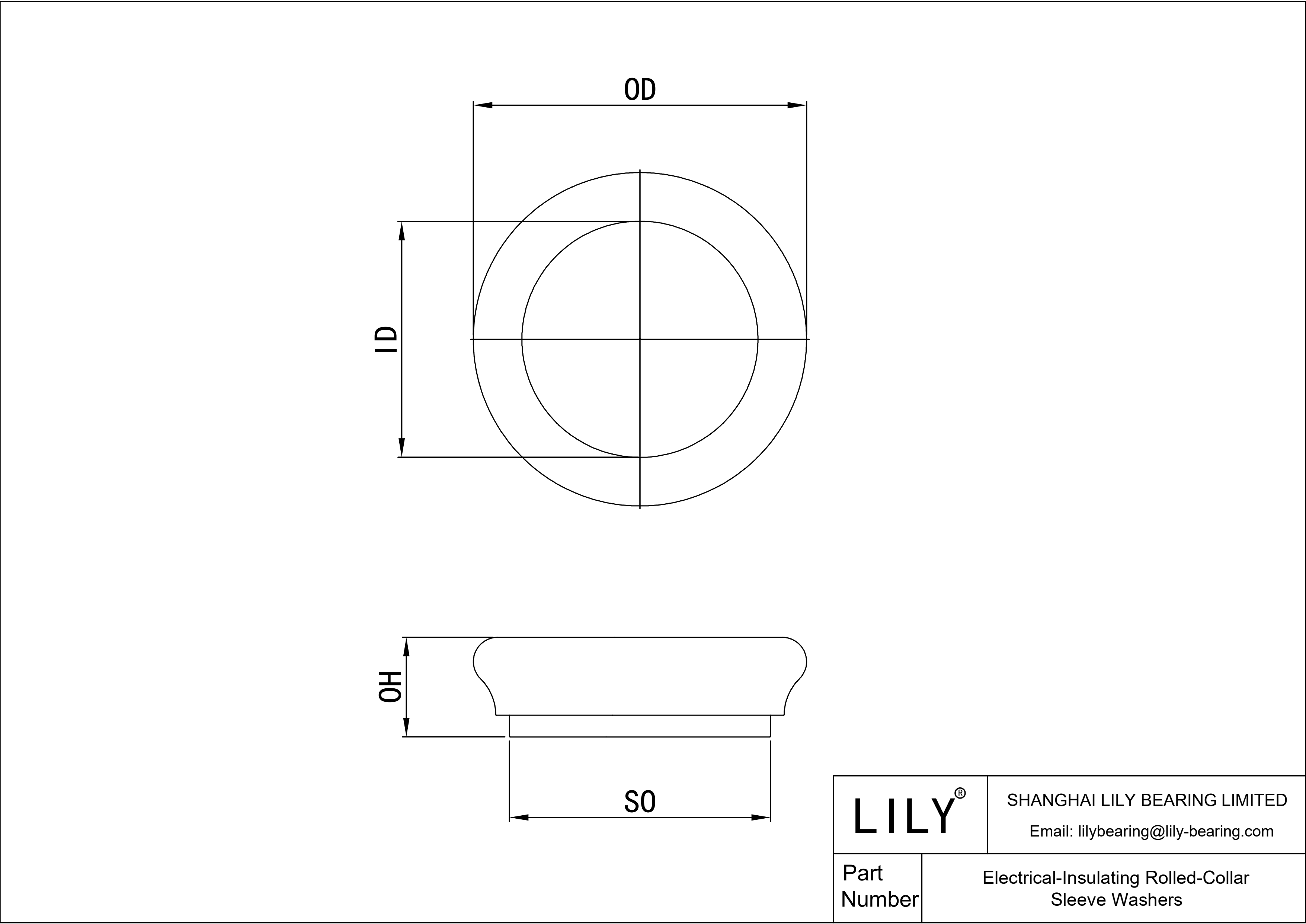 JAAJHABEC Electrical-Insulating Rolled-Collar Sleeve Washers cad drawing