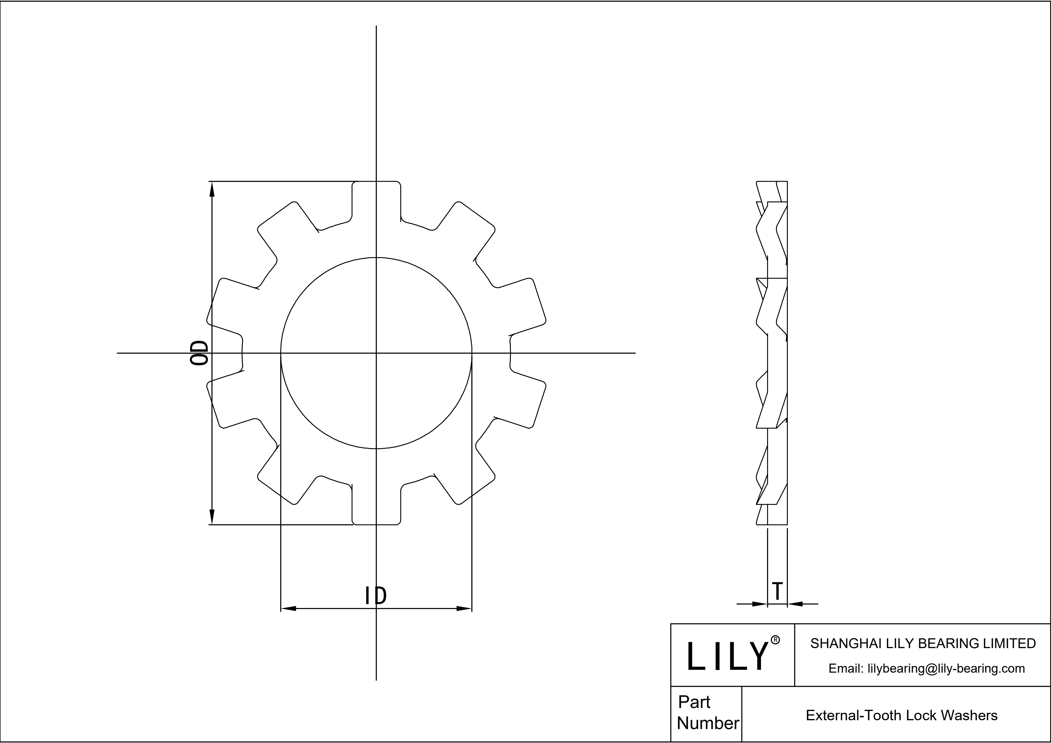 JDEBJABBC External-Tooth Lock Washers cad drawing