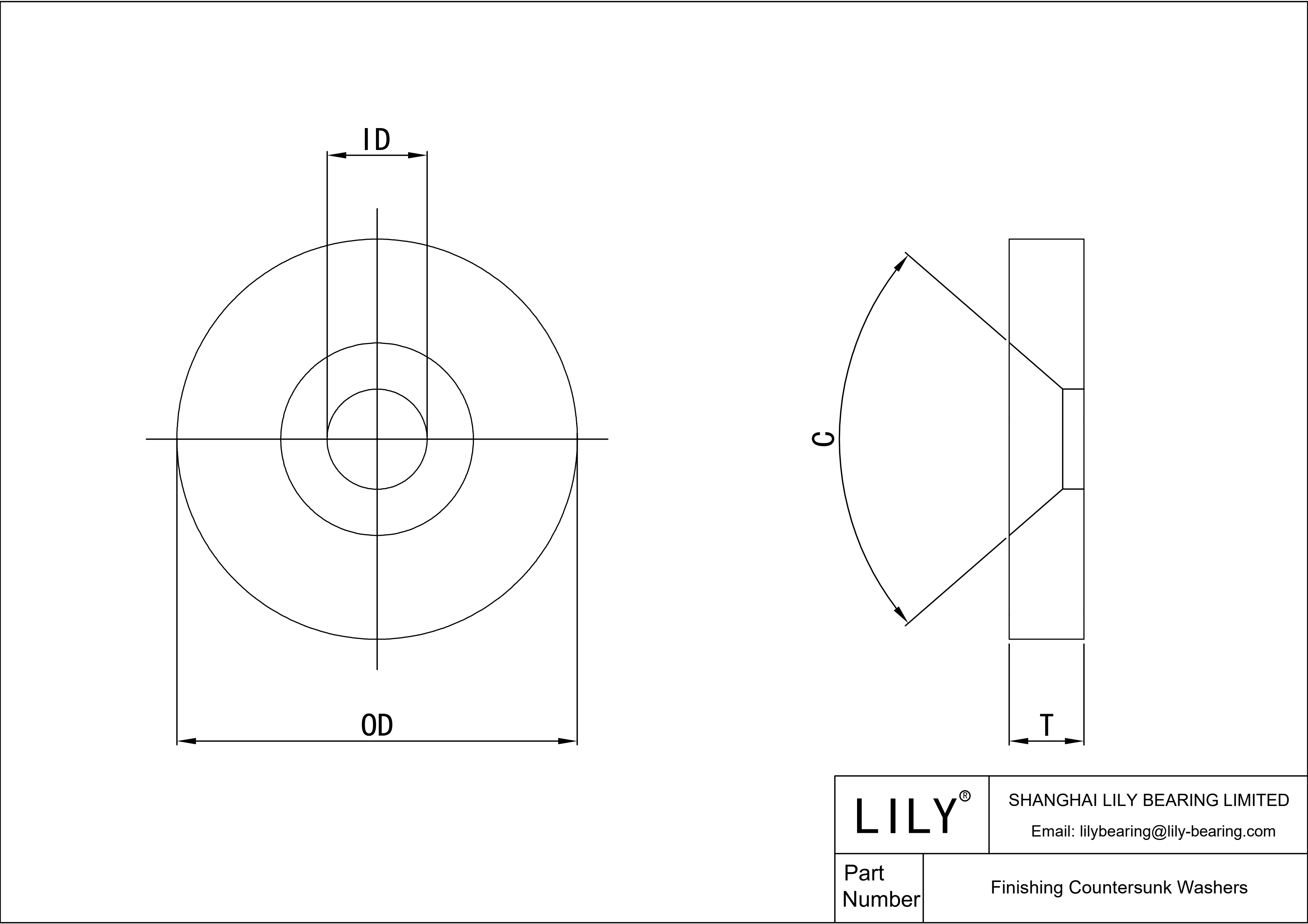 JCJAIABFA Finishing Countersunk Washers cad drawing