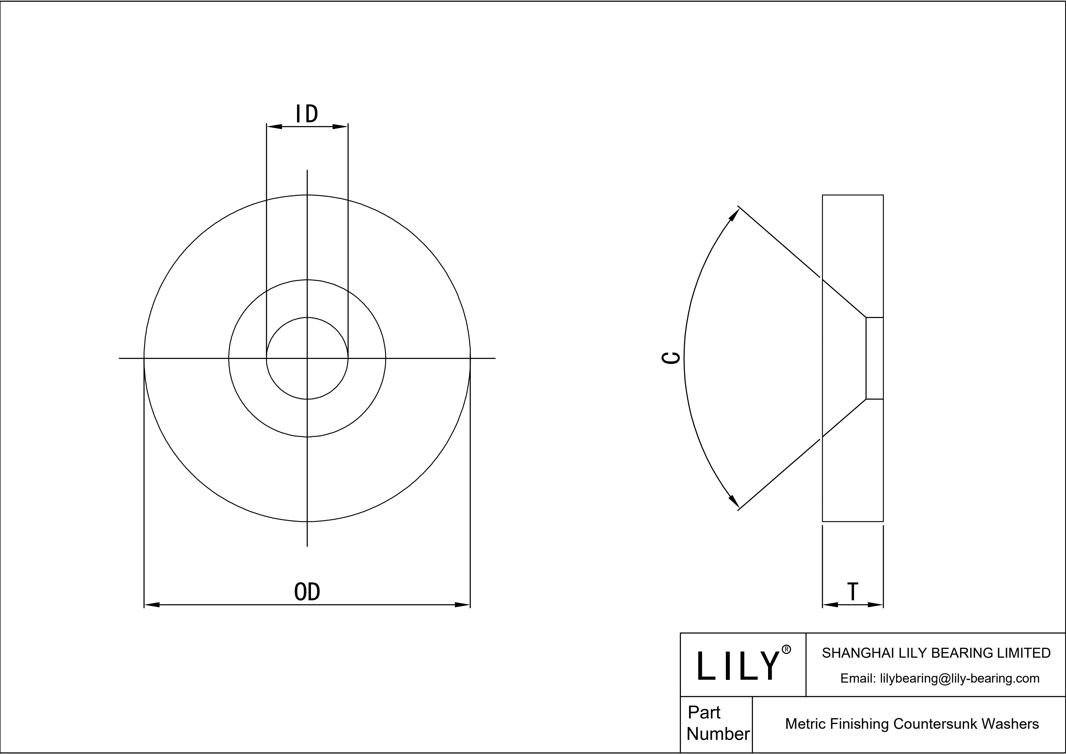 JCFDIABHB Metric Finishing Countersunk Washers cad drawing