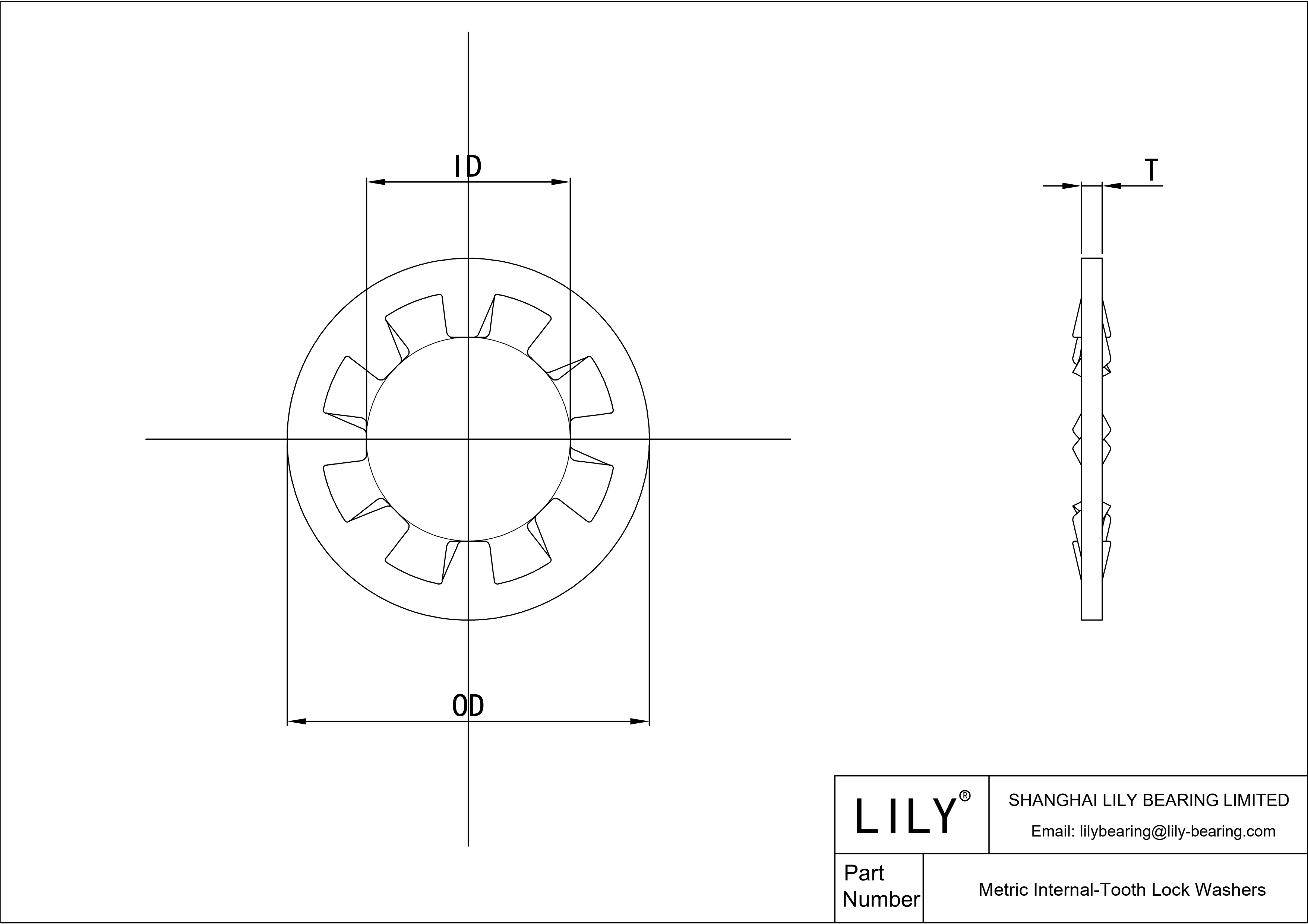 JDJCFAECI Arandelas Métricas de Dentado Interno cad drawing