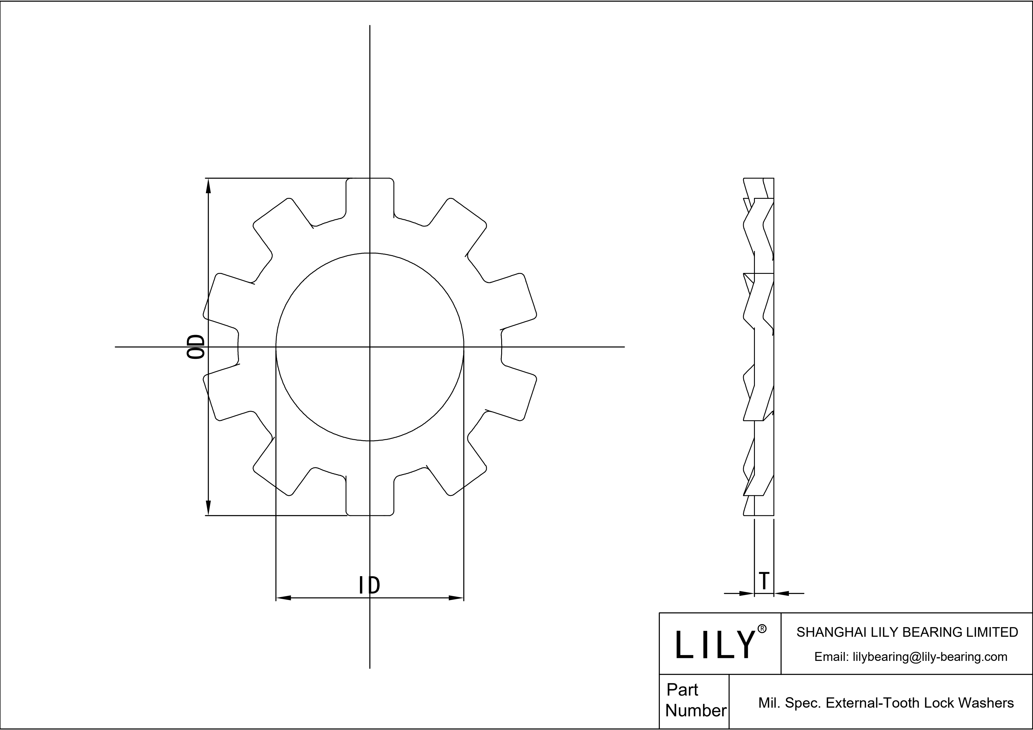 JHHHFAFCA Mil. Spec. External-Tooth Lock Washers cad drawing