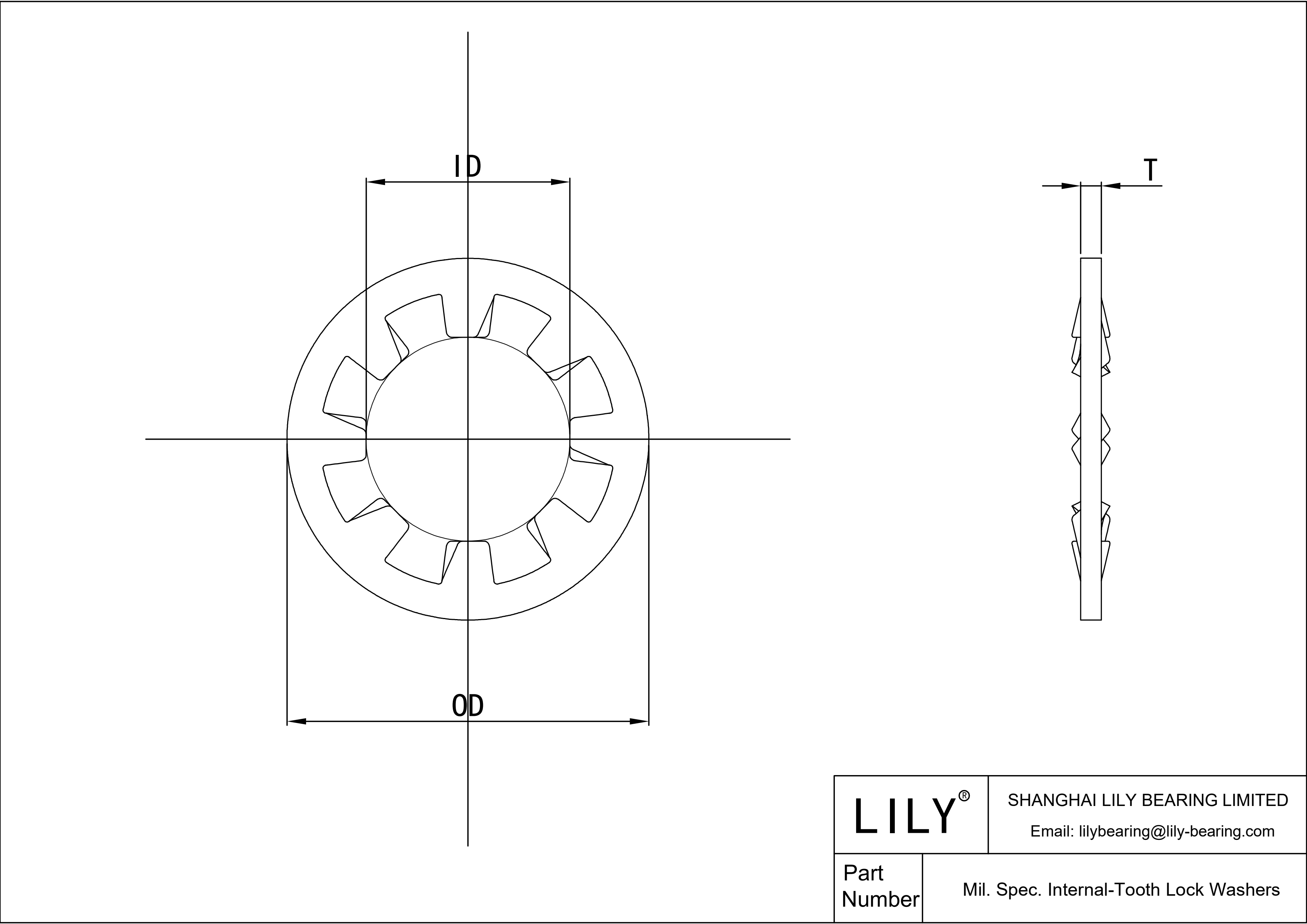 JGFFBACJA Mil. Spec. Arandelas de seguridad de dientes internos cad drawing