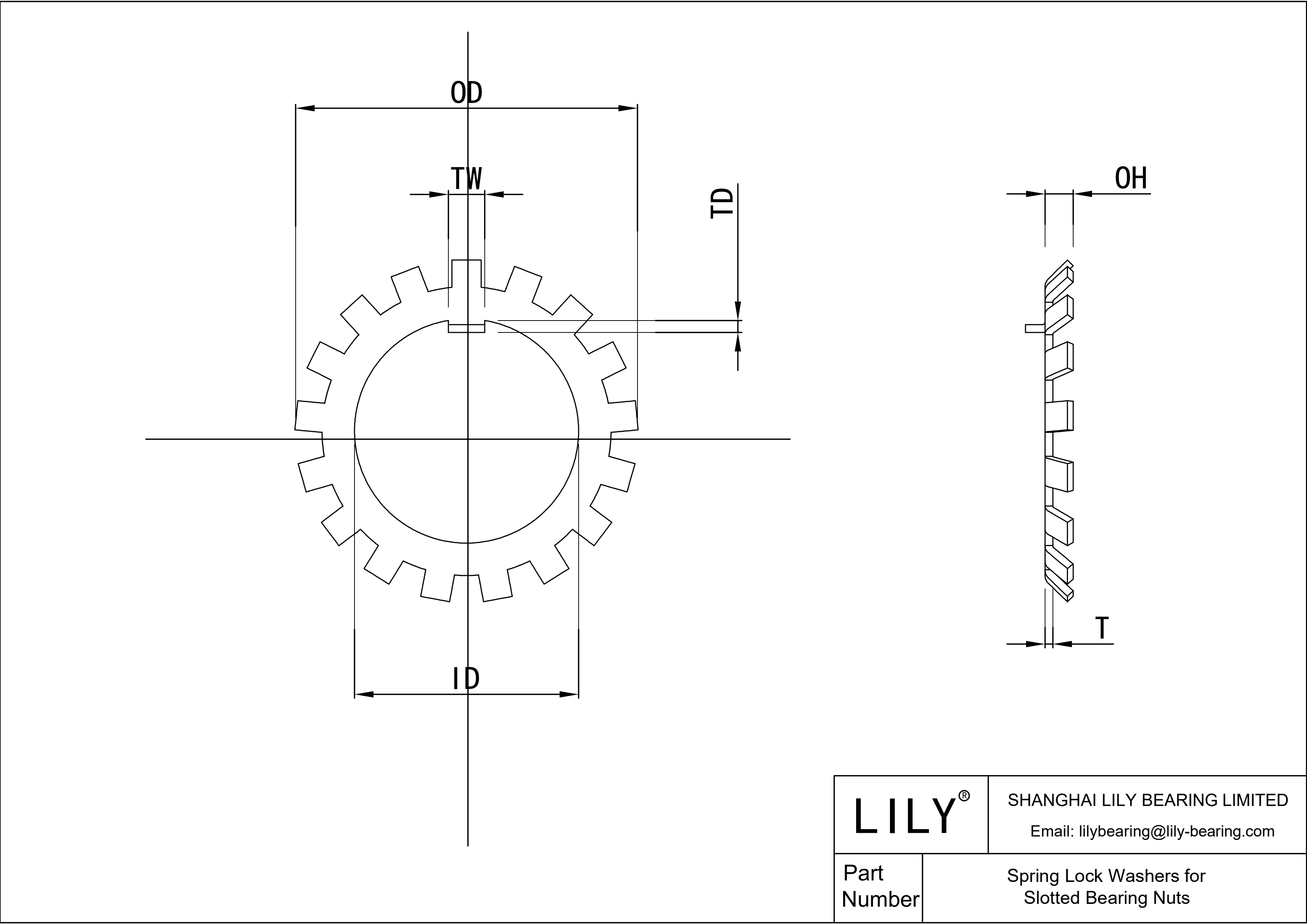 JADJBABGD Arandelas elásticas para tuercas de cojinete ranuradas cad drawing