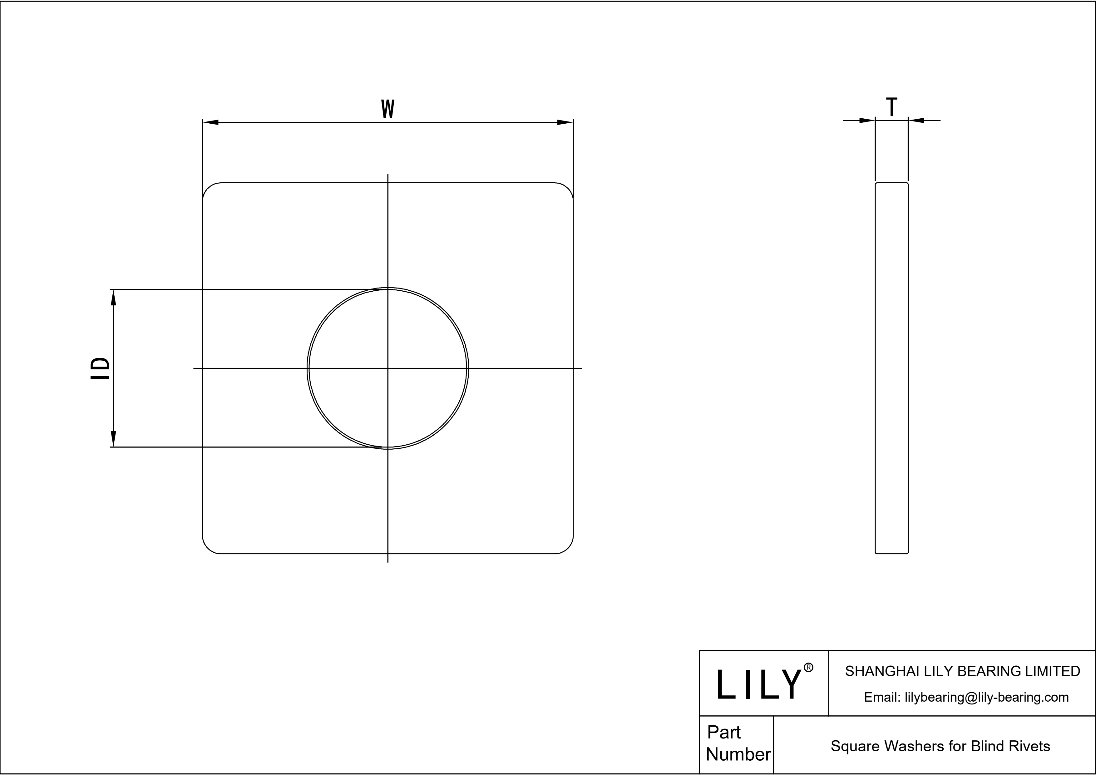 JABIDAEFF Arandelas cuadradas para remaches ciegos cad drawing