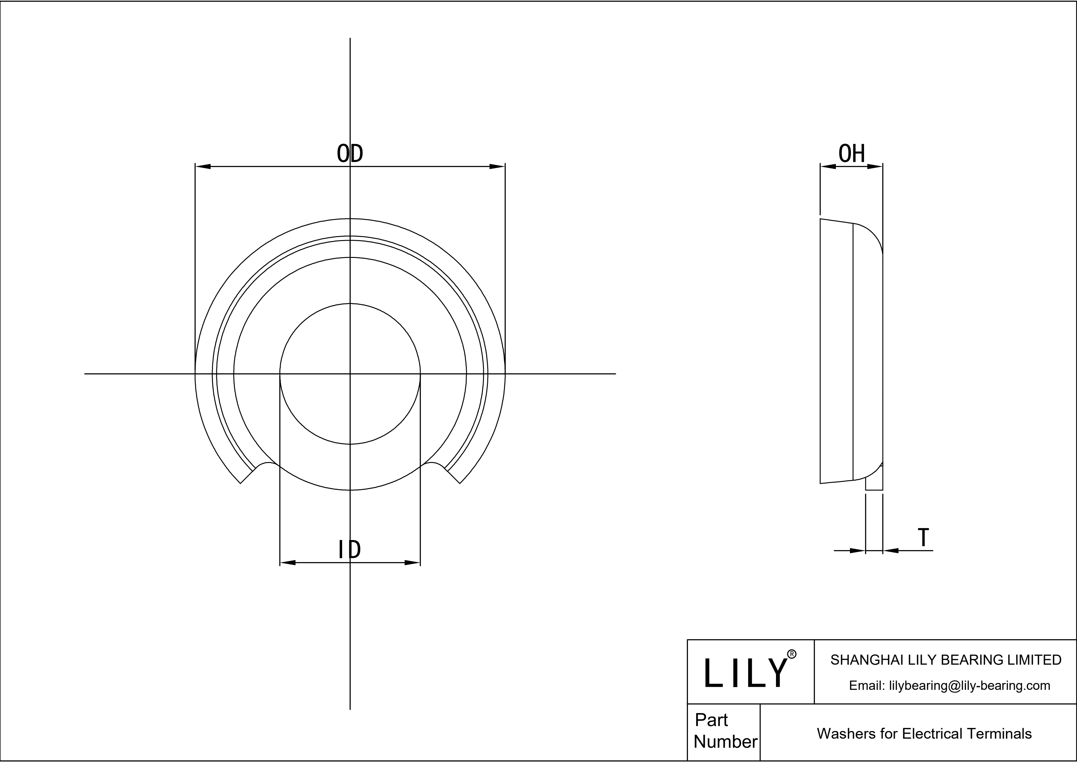 JDHCAAABF Washers for Electrical Terminals cad drawing